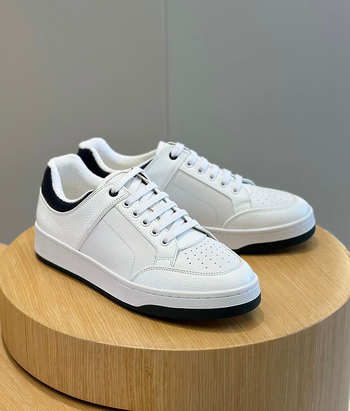 Top Luxury Men Women SL/61 Leather Lowtop Sneakers Shoes Super Quality Round Toe Platfrom Skateboard Walking Couple Brand Footwear EU3646