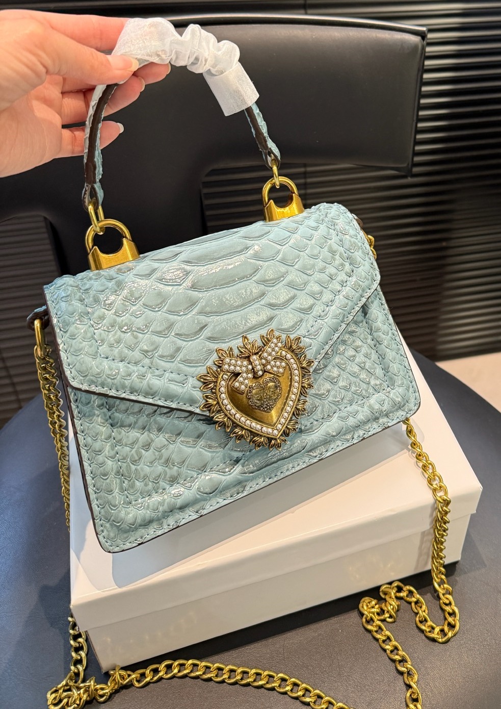 Women calfskin top handle bag Devotion female Luxury Totes metal Crossbody Evening Bag Designer casual Shoulderbag MINI BB lady Clutch detachable ch