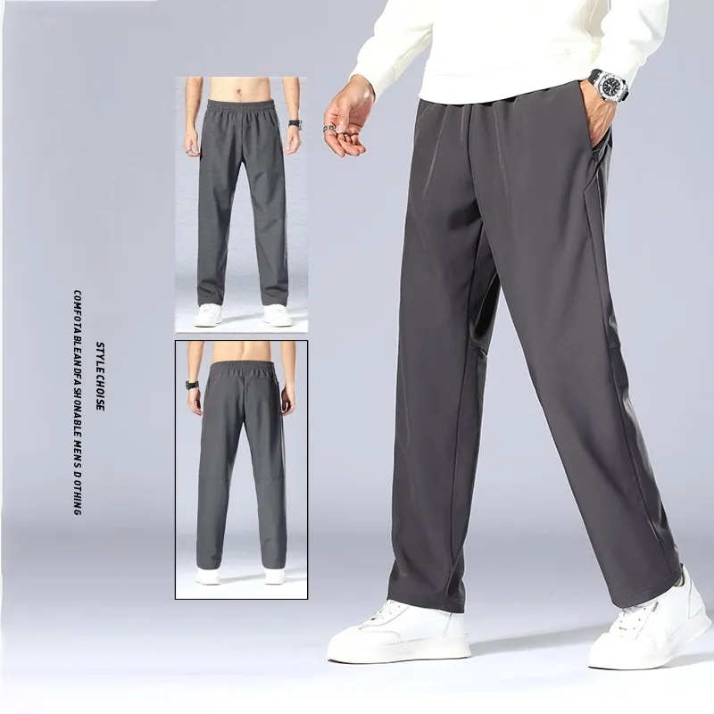 Men Jogger Long Pants Sport Yoga Outfit Quick Dry Drawstring Gym Zipper Pockets Sweatpants Trousers Men&#039;s Casual Elastic Waist Fitness 35015-image-942180999