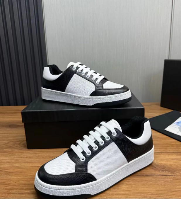 2022s Men SL61 Sneakers White Black Calf Leather Platform Skateboard Walking Rubber Sole Trainers Factory Outlet Runner Sports EU38-46
