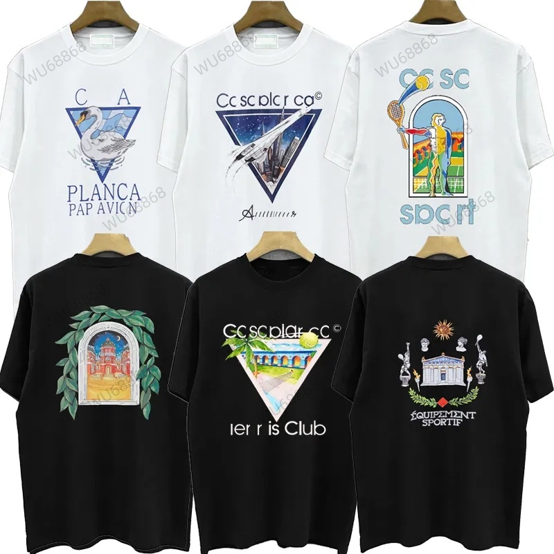 2025ss Summer Mens designer t shirt and Women Tshirts Loose Shorts Sleeve Tees Apparel Fashion Luxurys casas blanca tshirts Street Polos Clothes Clo