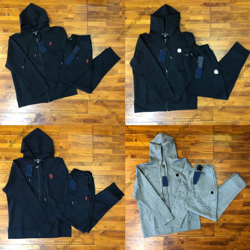 Ensemble de sweat-shirt brodés de vestes à zétre pour hommes de survêtement pour hommes