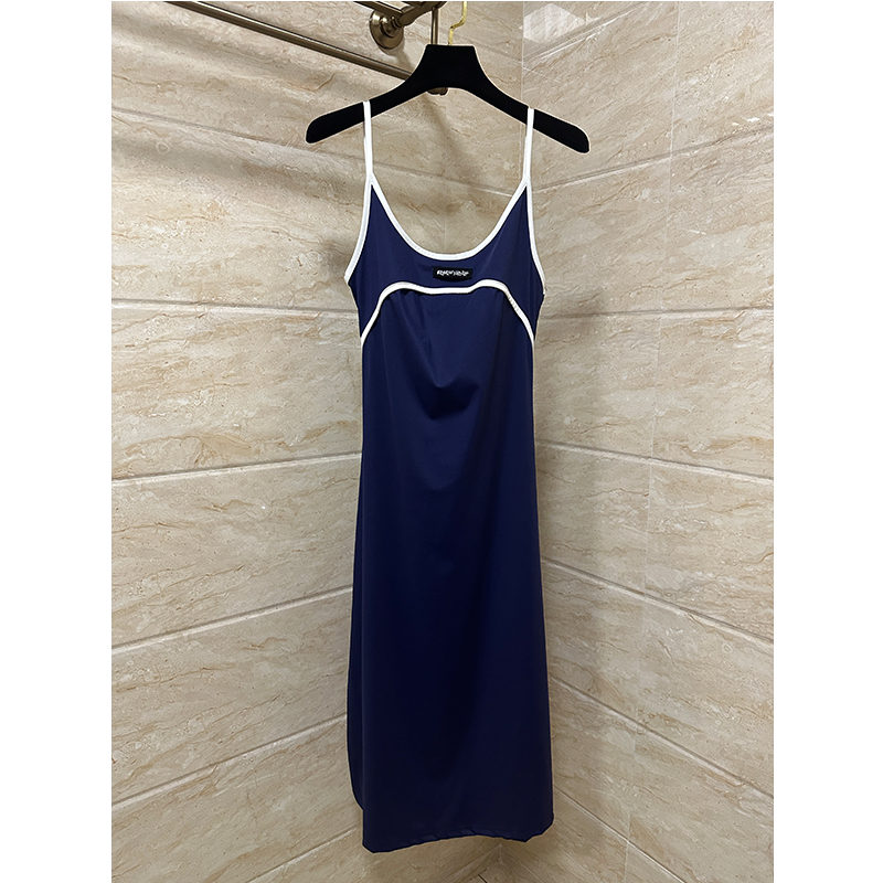 Fashion Design 2025 Été Nouvelle couleur unie solide élégante taille haute robe longue femme sans manche robes longues