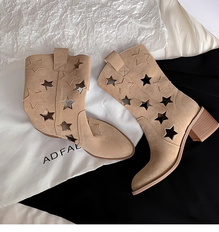 Élégant confortable femme vintage bottes en cuir chigne chores de talon épais femmes fashion botte décontractée gothique punk rock segmenter les
