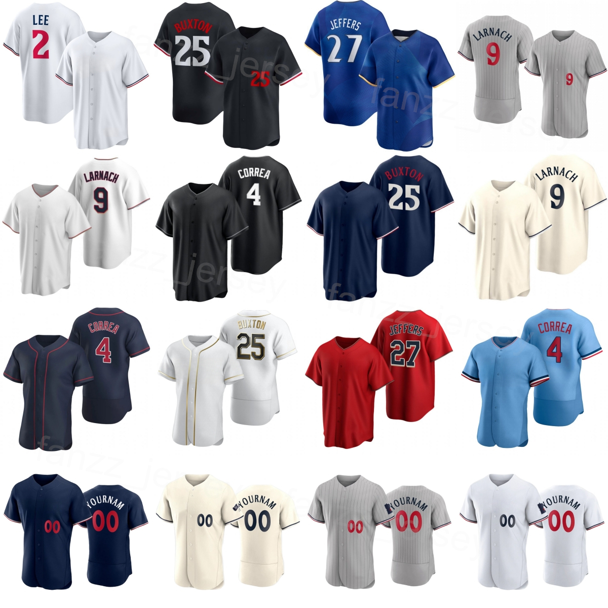 Custom 25 Byron Buxton Jersey 25-26 Baseball City Connect 2 Brooks Lee 27 Ryan Jeffers 13 Ty France Trevor Larnach Carlos Correa Bailey Ober Kid