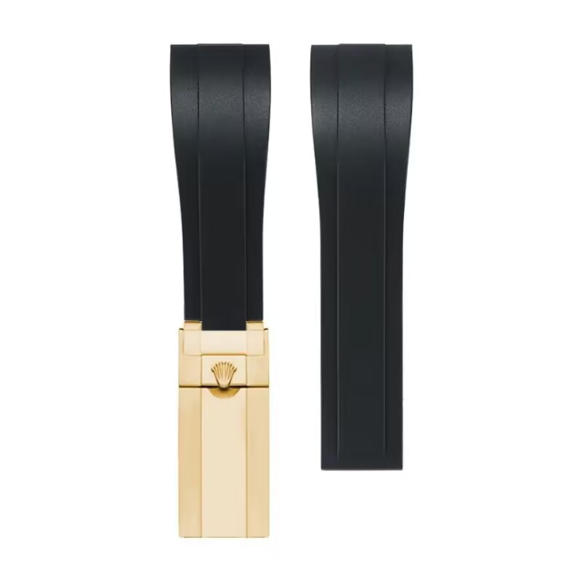 Bracelets de montre pour hommes bracelet en silicone haut de gamme avec couronne dorée - Ajustement confortable et étanche |Bande de remplacement