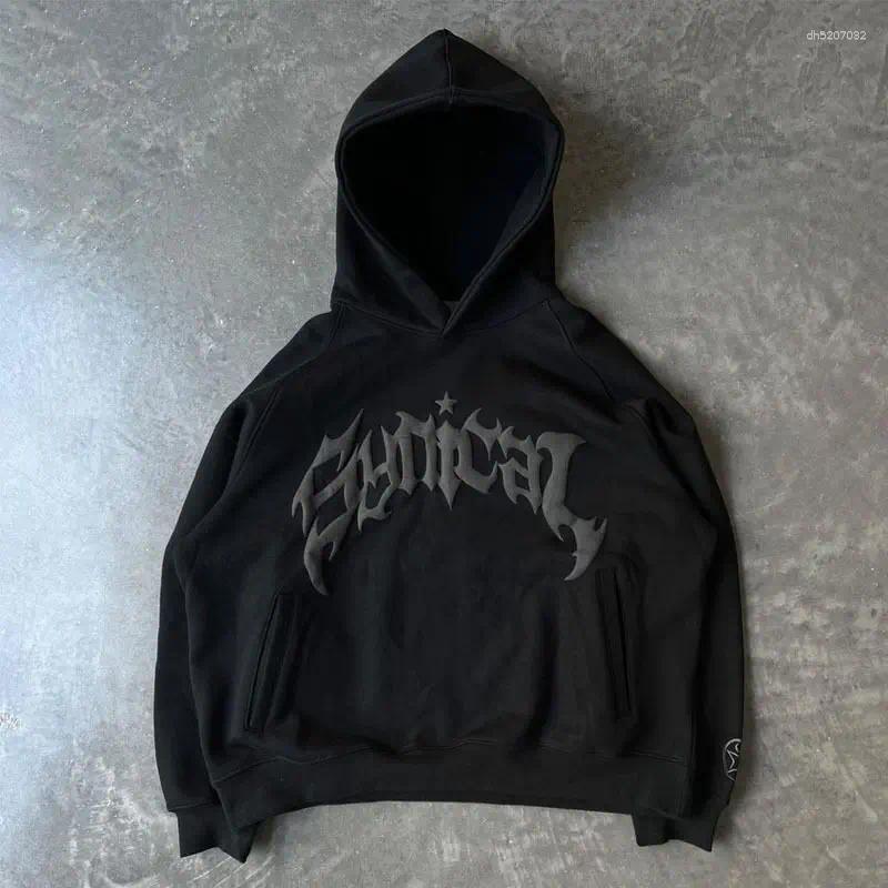 Mens Hoodies American Style Fall Winter Hoodie Foam Letter Printing Punk Sweatshirt Sports Jacket Gothic Long Sleeve Oversized Y2k
