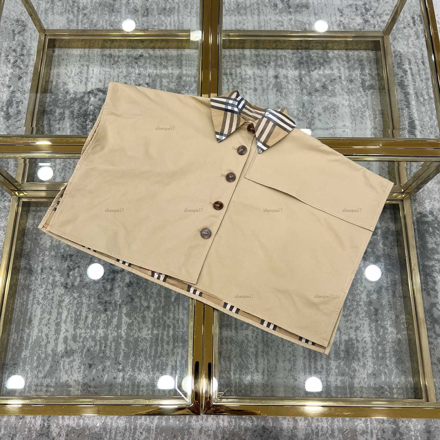 Top one girls Poncho khaki shawl kids designer clothes single-breasted child Coat baby Jacket Sleeveless lapel coat coat A000X27N238-a-image-1065142403