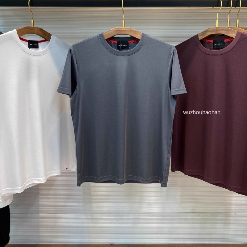 T-shirts pour hommes Kiton Kiton Business Casual Round Neck Couper à manches courtes K1289