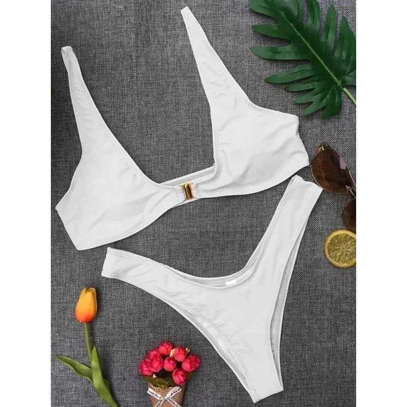 2025 New Trendy Casual Beach Bikini Set Swimwear for Women Solid Sexy Backless Split Bikini Push Up XJ250704-image-1065082197