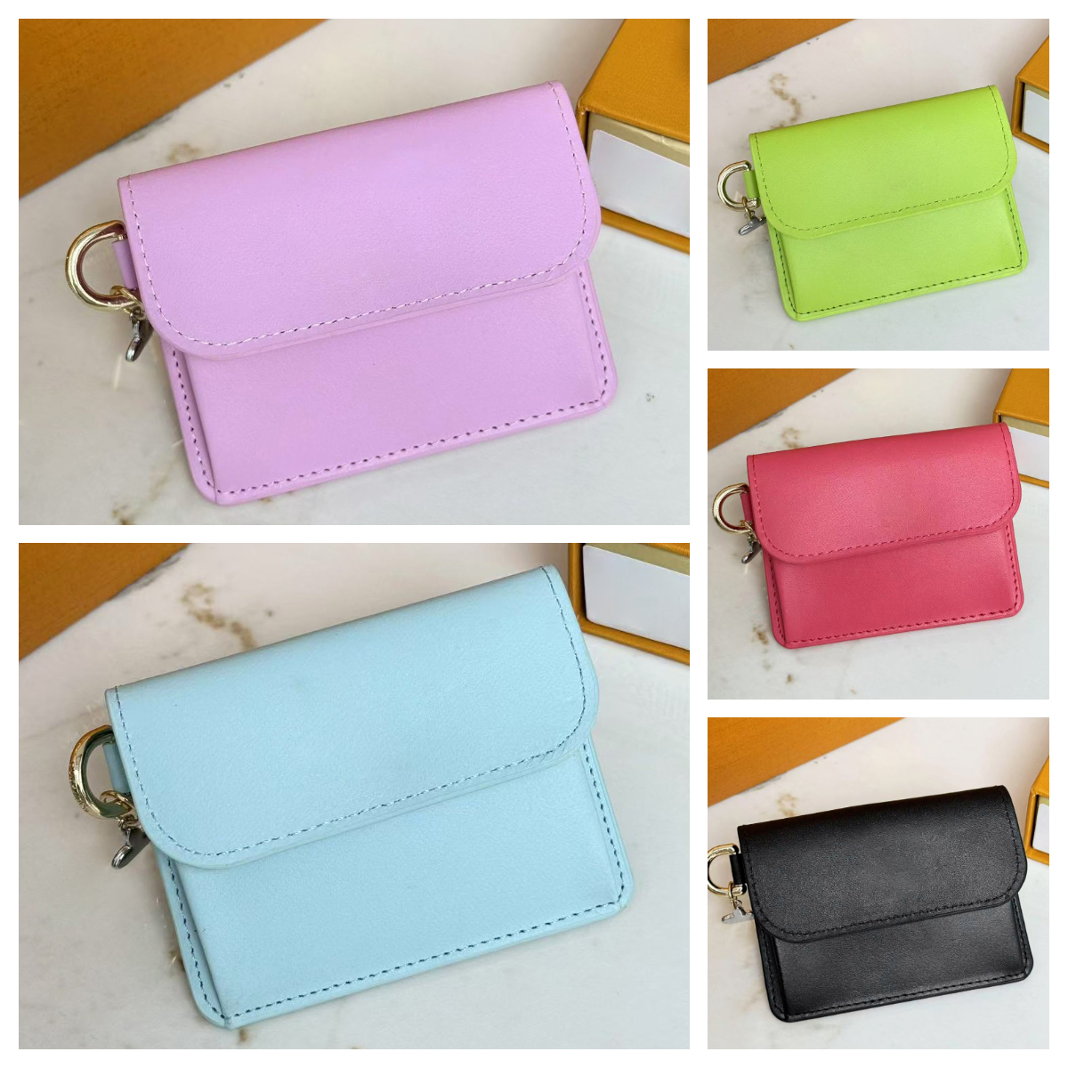 Luxury Designer coin purse for women Fashion slim leather wallet Card holders coin purse With card slot flap wallet 2025 New High quality Leather Sm