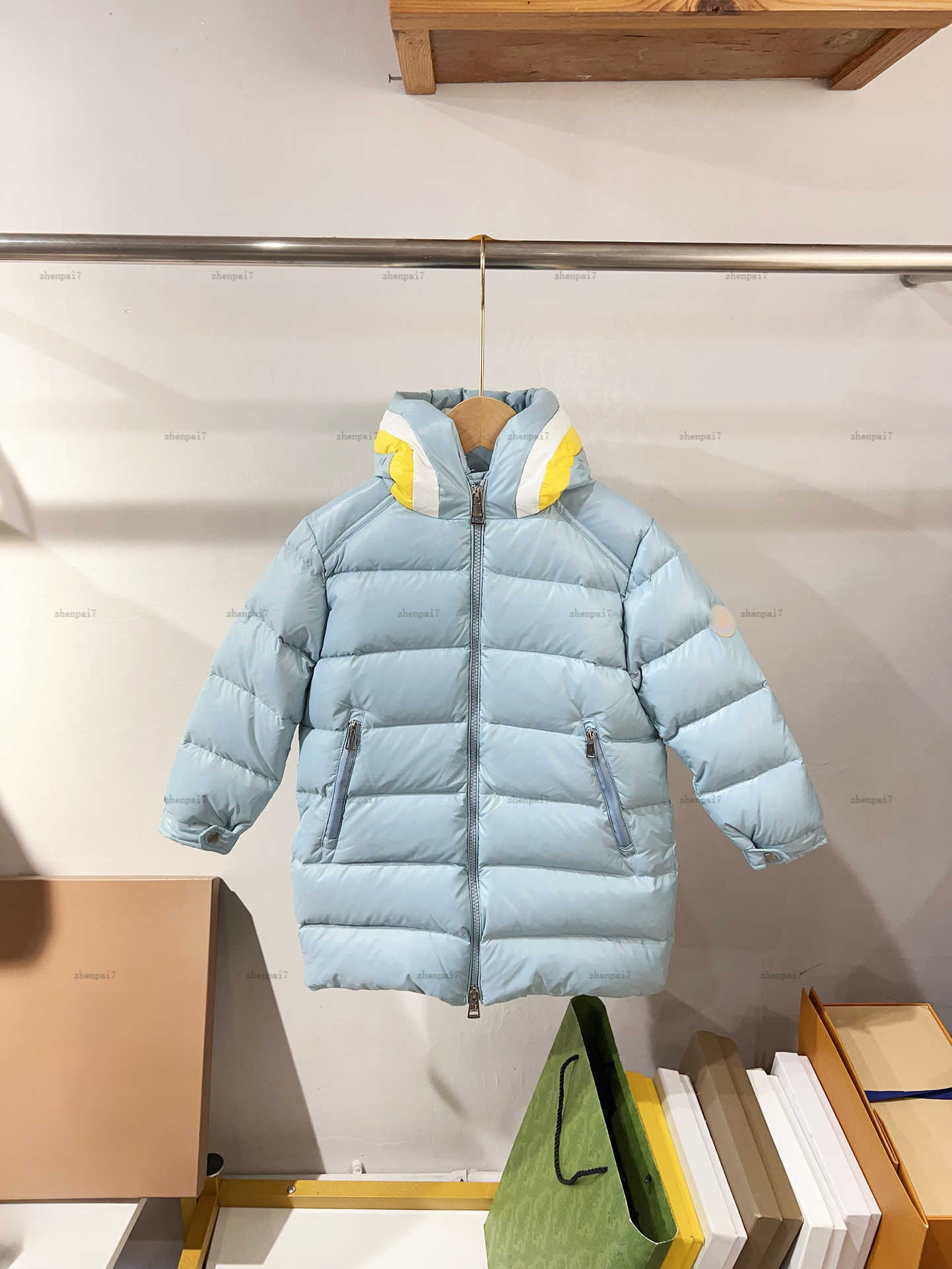 Top one baby Long down Jackets High quality Winter Hooded child down coat kids designer clothes lovely pink girl overcoat A978X27N233-image-1065142043