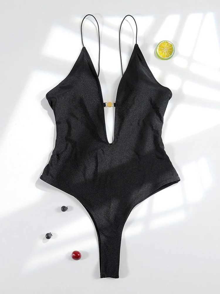 Miyouj Solid Color Swimwear Womens Swimsuit Bandage One Piece Suit High Waist Beachwear High Cut Bathsuit Hollow Out Swimsuits XJ250704-image-1065082058