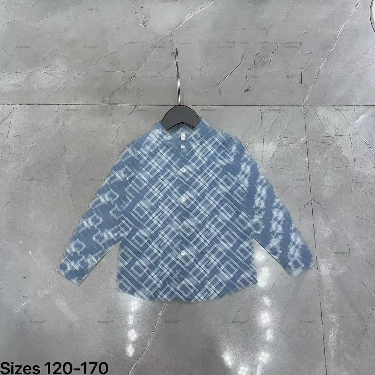 Top one baby shirt lapel shirt kids designer clothes child cardigan Single-breasted buckle design girls boys Blouses A235X07N059-a-image-1065144373