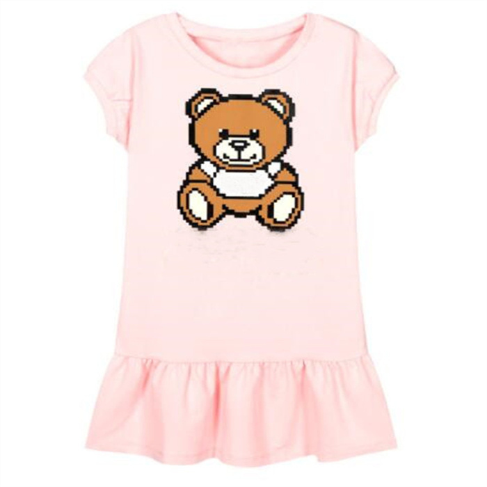 Robes de girl de fille de mode pour enfants coton à manches courtes pour bébé