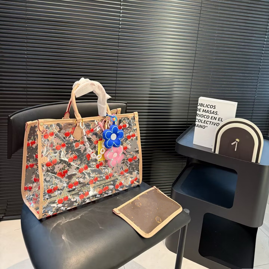Totes Totes Femmes Transparent fourre-tout Impression de gelée sac de plage sacs de plage clairement classiques sac à main femelle sac à main sac