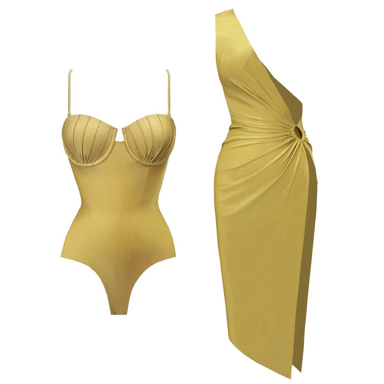 2024 2 Piece Set Push Up One Piece Swimsuit Cut Out Swimwear Sexy Woman Swimsuit Bathing Suit Swim Suits Beachwear Bandeau Bikini XJ250704-image-1065082204