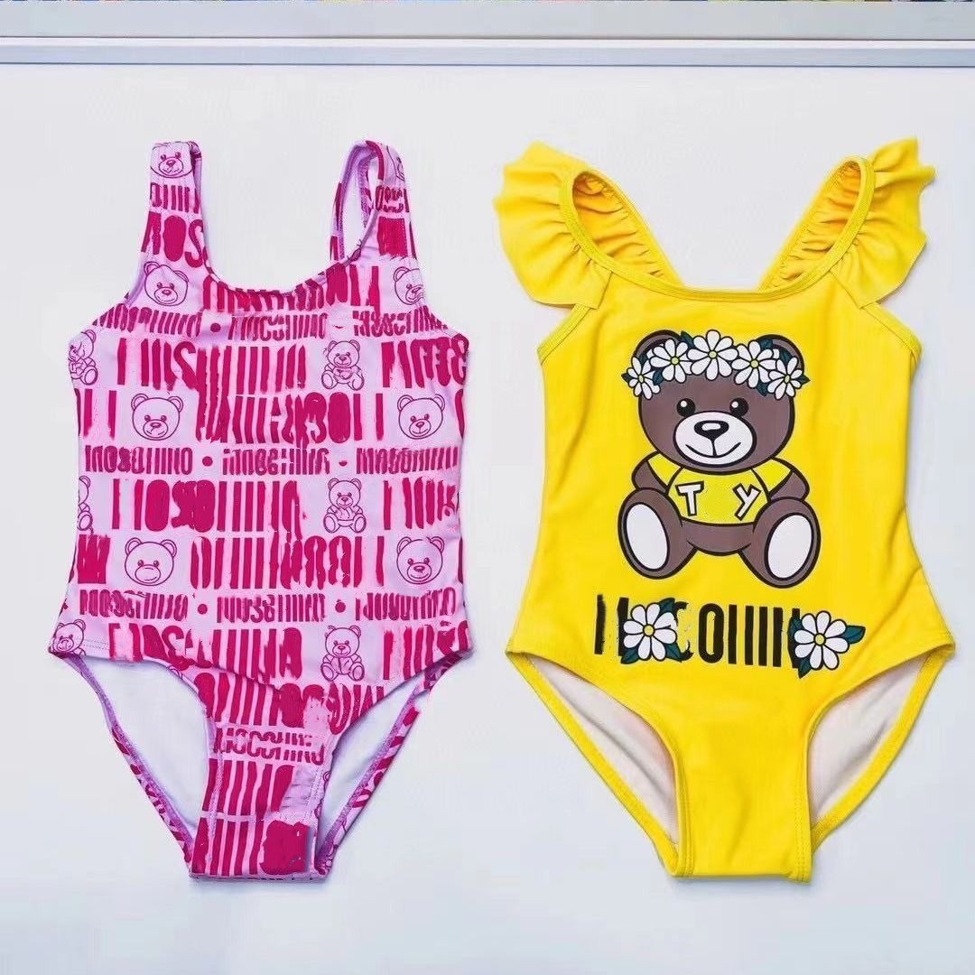 Mignon de filles d'été mignonnes bikini maillot de bain bikini petit ours pour enfants imprimés en tout-bas