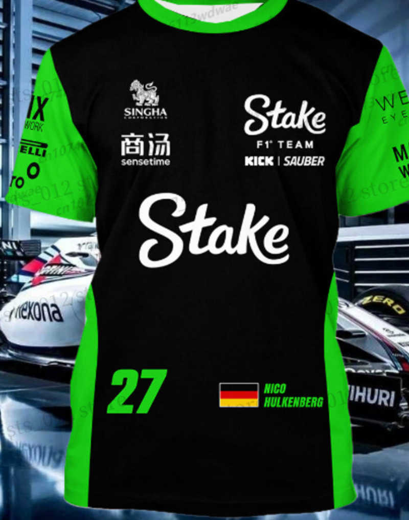 Formula 1 Team Racing 3D Print T-Shirt Stake F1 Team Jersey 2025 NICO HULKENBERG 27 Team Formula1 Team Race Fans Jersey T250625