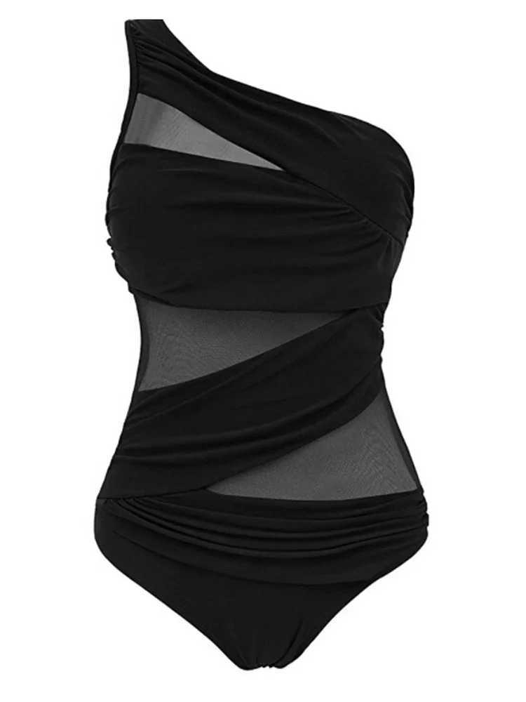 Women Fashion Bodysuit Bikini Biquini Summer Swimwear Mesh Bandage Cut Out Sleeveless Bathing Suits Sexy Thong Swimsuits XJ250704-image-1065081963