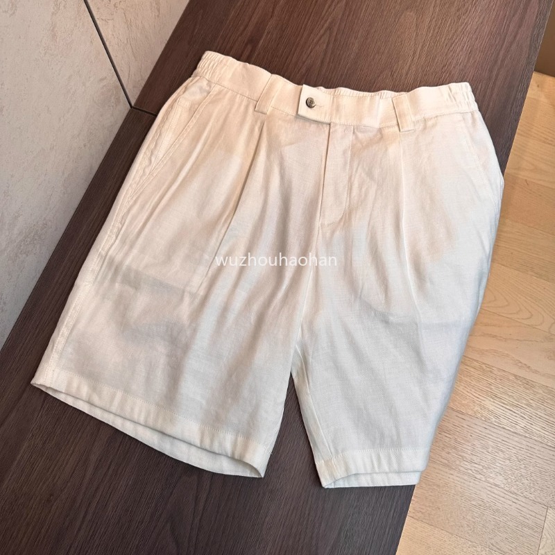 Luxury Designer Mens Italy Shorts Simple Linen Straight Shorts for Business and Leisure in Spring and Summer L1289