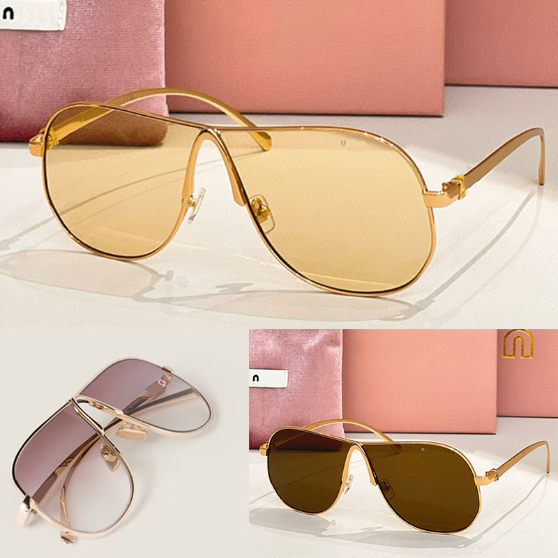 Designer New Womens Mens Oversized Ombre Sunglasses MUA623 S Retro Pilot Gold Lens Glasses Distinctive Bridge Design Multi Functional Outdoor Travel