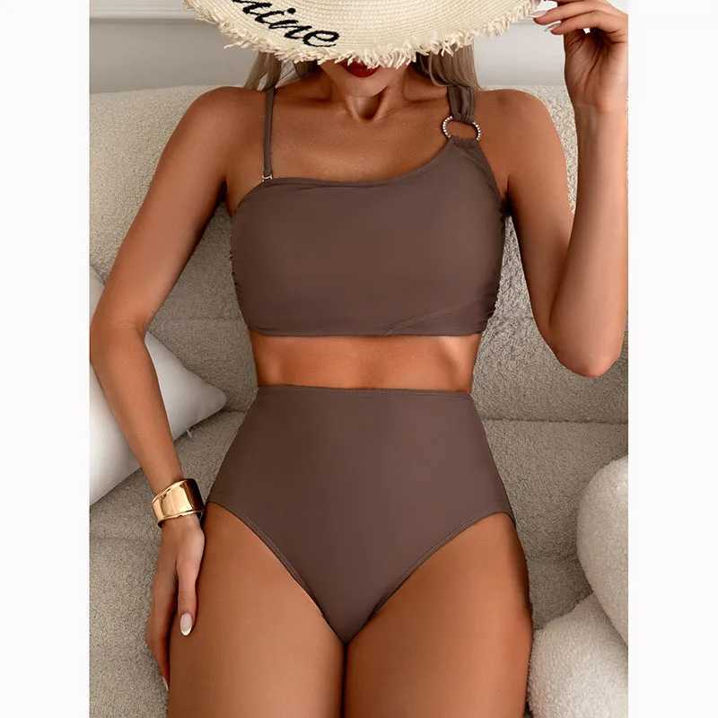 Women High Waisted Bikini Thin Shoulder Straps Sling Push Up Tank Top Separate Two-Piece Swimsuit Backless Swimwear XJ250704-image-1065082222