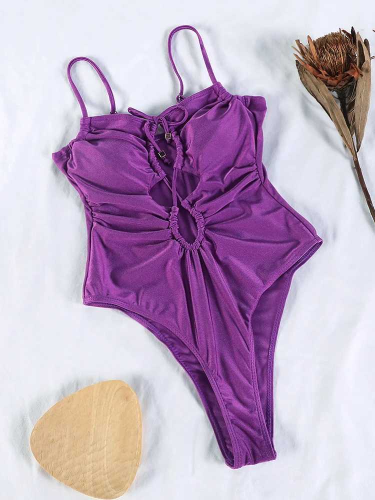 Rinabe Hollow Out Swimwear One Piece Swimsuit Sexy One-Piece Suits Women Bodysuit Fashion Bathing Suit 2024 Summer BeachwearXJ250704-image-1065081896