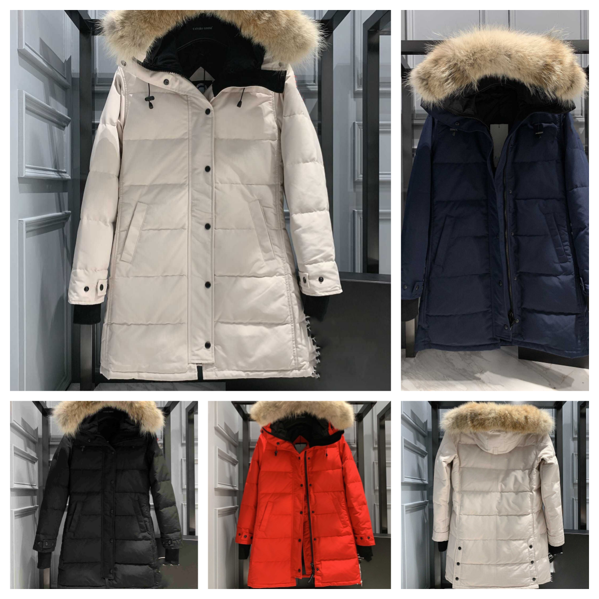 Vest Down Jacket Womens Designer Women Down Jacket Parker Jacket Winter Jacket Thick Warm Coats Mid-Length Windproof womens Causal Wolf Fur Collar C