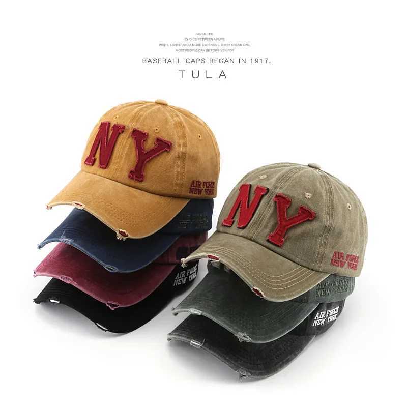 Summer Mens Baseball for Women Cap Washed Cotton Soft Top Snapback Hat Big Letters NY Embroidery Casquette Unisex Z250705