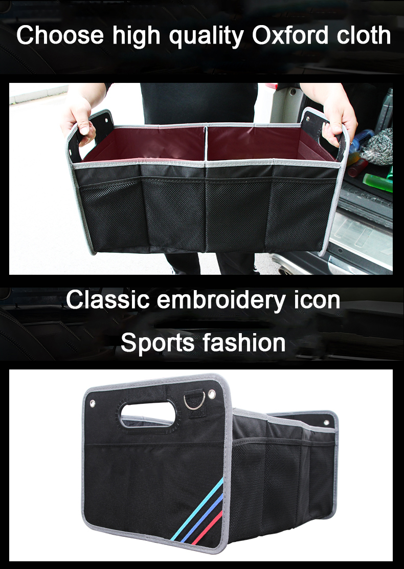 Boîte de rangement pliable pour organisateur de coffre de voiture en tissu Oxford