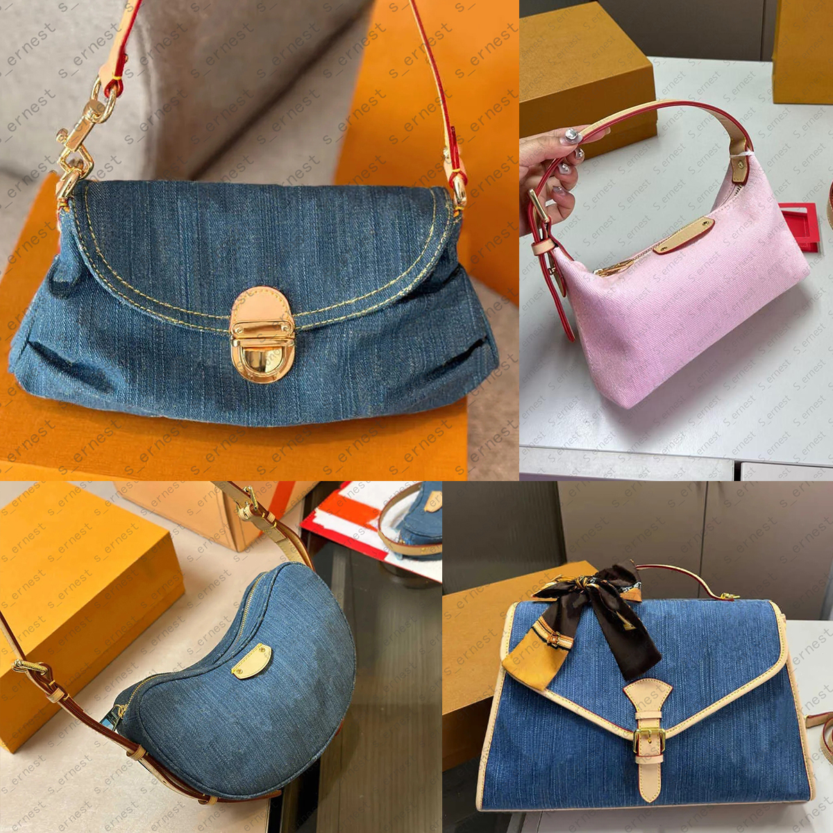 Shoulder Bags Designer bag Mini 16cm Shoulder Bag Women Leather Crossbody Luxury Tote Fashion Blue Denim Handbags lady purse bags
