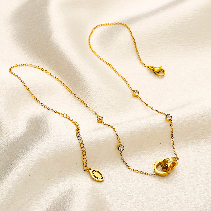 Inclay Crystal Gol Tone Pendants Colliers Extravagant Collier en acier inoxydable Géométrie Bijoux de Choker Cadeaux de Noël Accessoire élégant