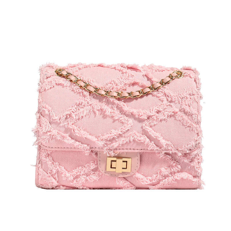 Women Denim Quilted Small Square Crossbody Bag, Vintage Diamond Pattern Chain Shoulder Handbag, Elegant Underarm Flap Purse for Daily Dating 666