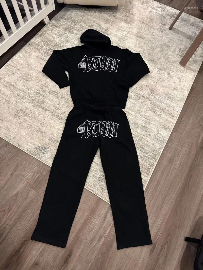 Mens Tracksuits Harajuku Streetwear Men Clothing Set 2025 Style American Letter Print Sportswear Fashionable Loose Casual Couple