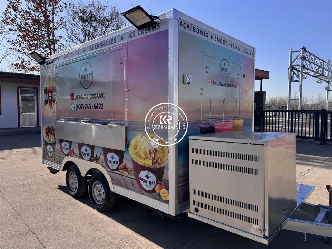 2025 Mobile Fast Food Cart Truck with Fully Equipment Concession Street Food Trailer Coffee Kiosk Logo Customized-image-1065691057