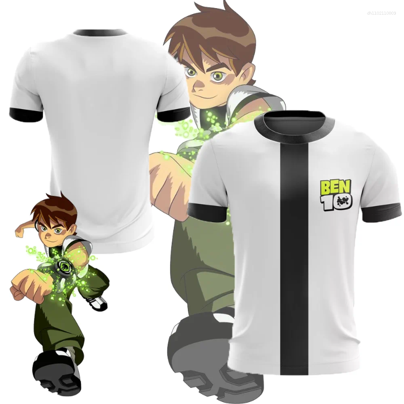 T-shirts pour hommes 2025 Anime Omnitrix Ben10 T-shirts 3D Ben Tennyson imprimé dessin animé t-shirt d'été hommes femmes Harajuku haut à manches