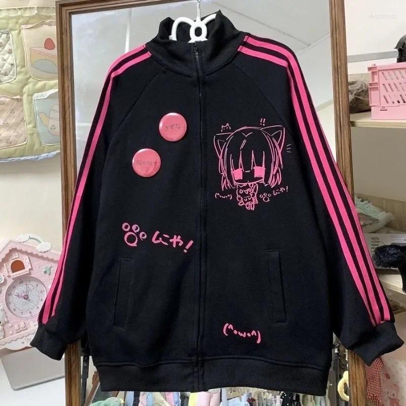 Mens Hoodies Subculture Sweatshirts Women Harajuku Jacket Long Sleeve Casual Print Coats Korean Fashion Japanese Oversized Tops