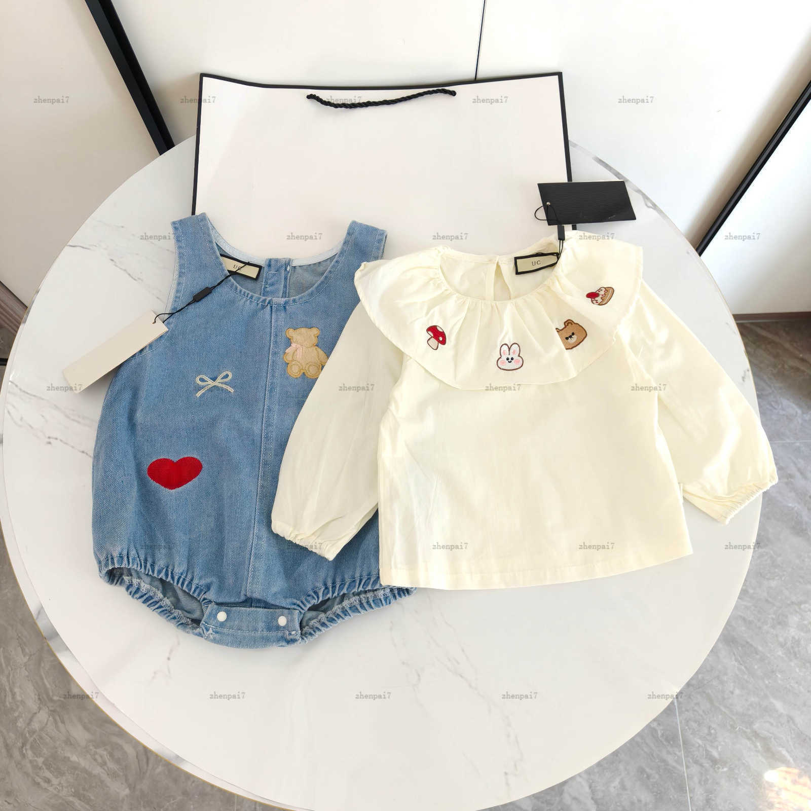 Top one newborn jumpsuits toddler romper kids designer clothes baby Crawling suit Doll collar shirt and bodysuit A135X04N102-image-1065380749