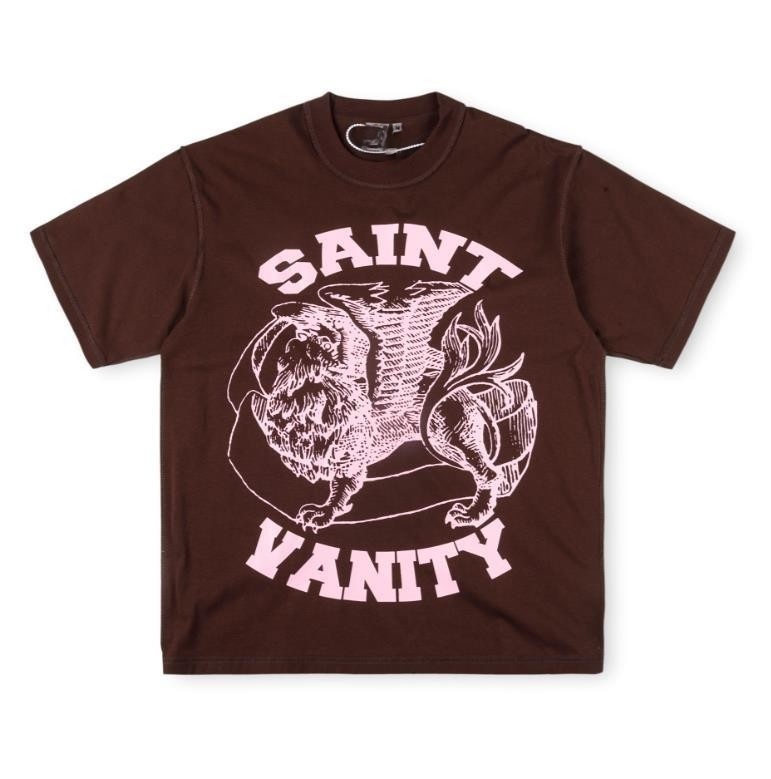 Mens Designer Saint Vanity Shirt 5 t shirt SAINT VAINTY popular retro high street womens short sleeved shorts ins same style letter printed casual s