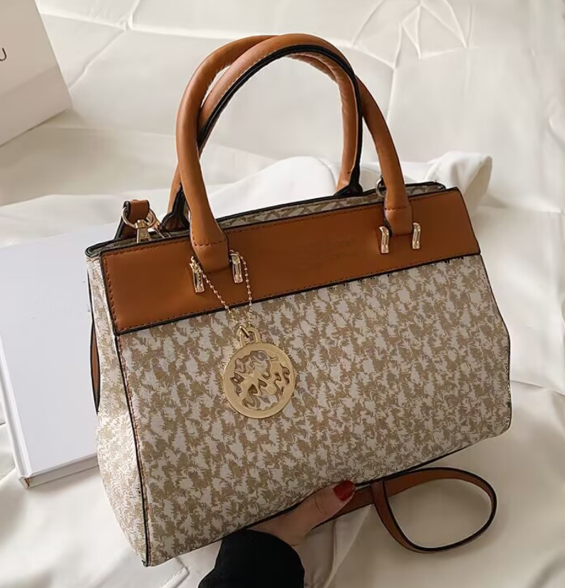 2025 Luxury Brand Vintage Print Bag - Elegant Shoulder Purse for Women Casual Crossbody Tote with Retro Floral Pattern