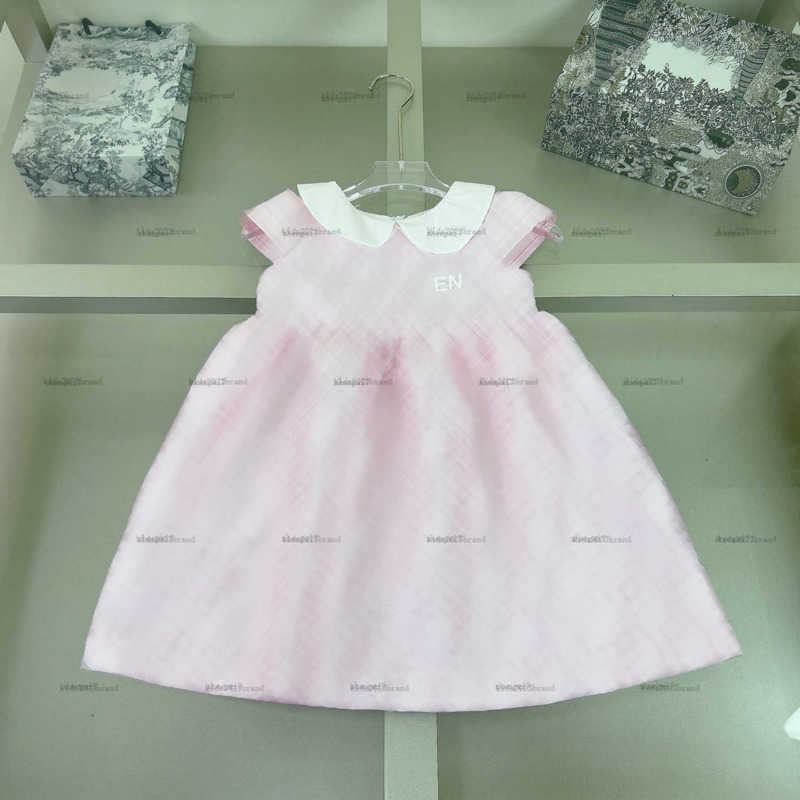 Top one girls dress Letter printing Princess dress kids designer clothes Summer Lapel design partydress baby skirt A013X01N004-image-1065514177