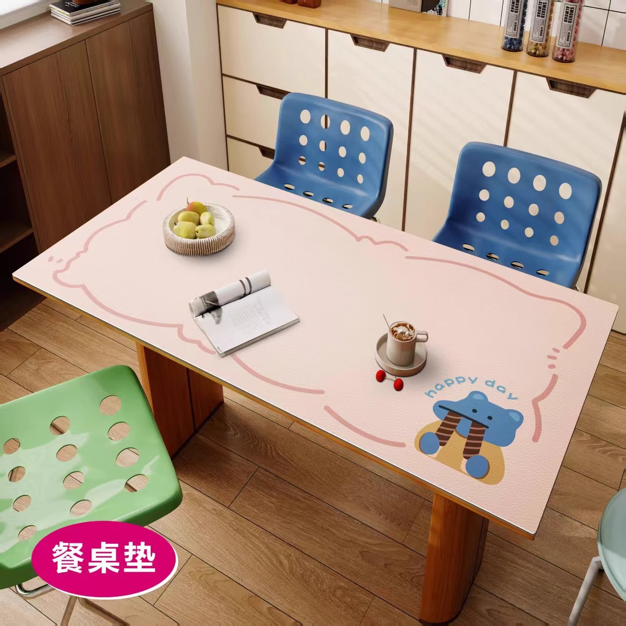 Cute Cartoon Animal Leather Table Mat Desk Mat Simple Waterproof and Oil-proof High Temperature Resistant Non-slip and Scratch-resistant-image-1065490960