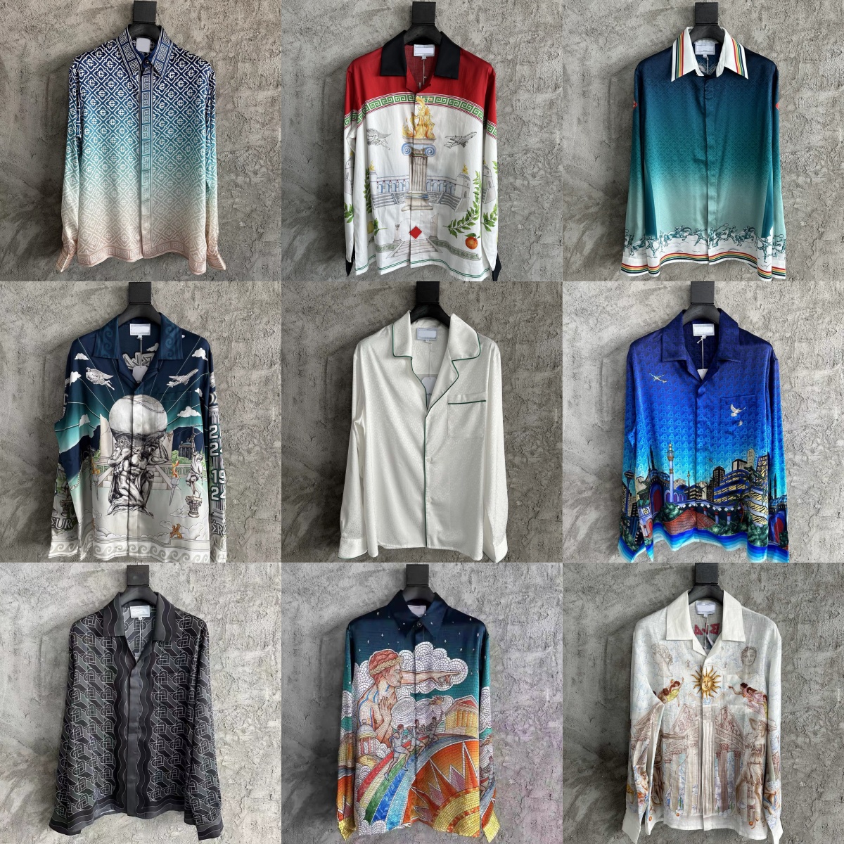 2026 casabalnc top quality designer casual silk shirt new fashion hawaiian jacquard print thin men's loose long-sleeved pocketed tops trendy-image-921153946