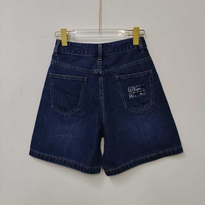 New style, available in three colors, loose and slimming summer jeans, high-waisted straight-leg capri pants, denim shorts S2578-image-1049597404