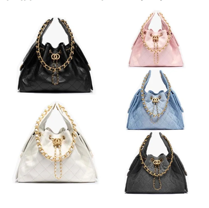 2025 Designer Bag String Bucket Tote Large Hobo Leather Casual Lattice Long Chain Crossbody Bag Fashion Brand Shopper Tote bags