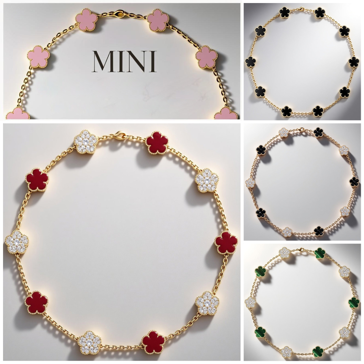 mini collier de trèfle bijoux femme concepteur colliers femmes y2k 18k gold plaqué élégant concepteur collier de créateur bijoux de créateurs div