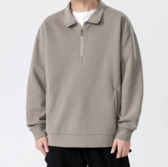 50 Turtleneck Sweatshirt for Men Autumn and Winter Thickened Loose Trendy Solid