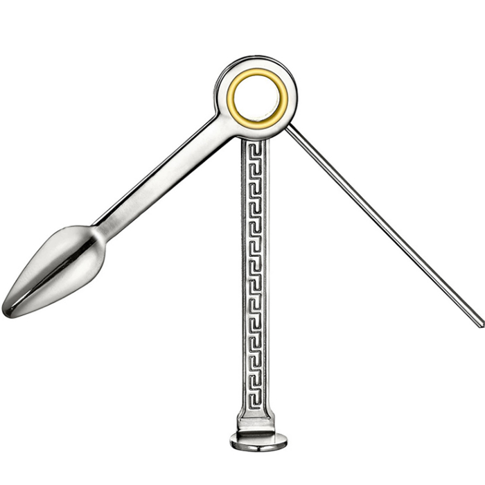 3 in 1 Gold Silver Smoking Pipe Cleaning Tool Tobacco Accessories Pick Metal Spoon Reamers Tamper Cigar Dry Herb Cutter Knife Folding Kits