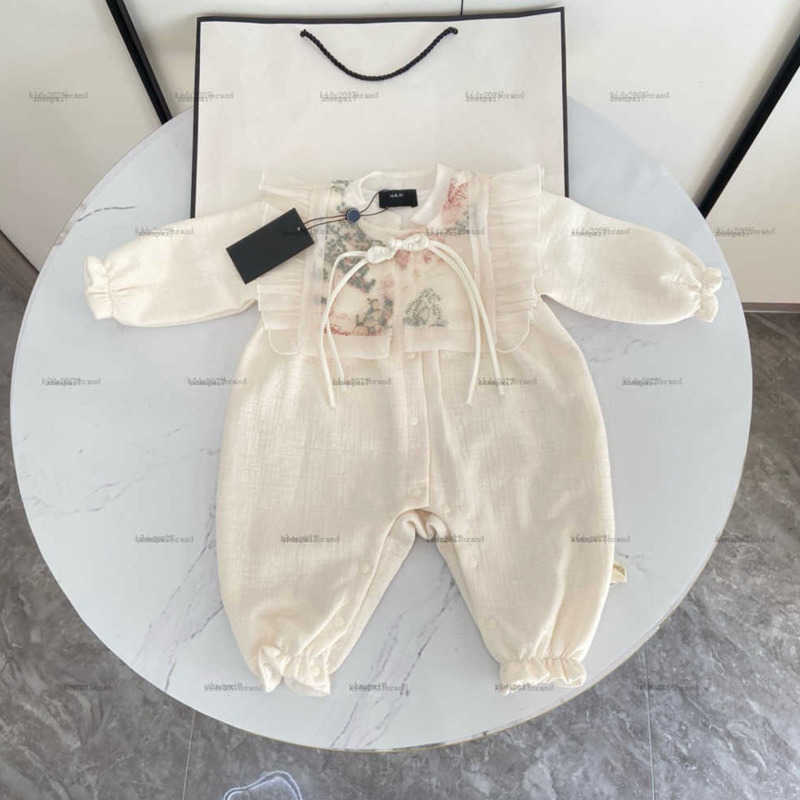 Top one newborn jumpsuits Lacing design toddler romper designer Baby clothing Various styles Autumn infant bodysuit A128X04N081-image-1065644566